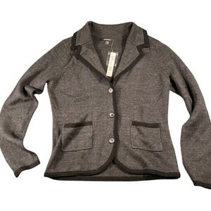 August Silk Womens Gray Charcoal Blazer Cardigan Knit Sweater Jacket 
L‎ 509